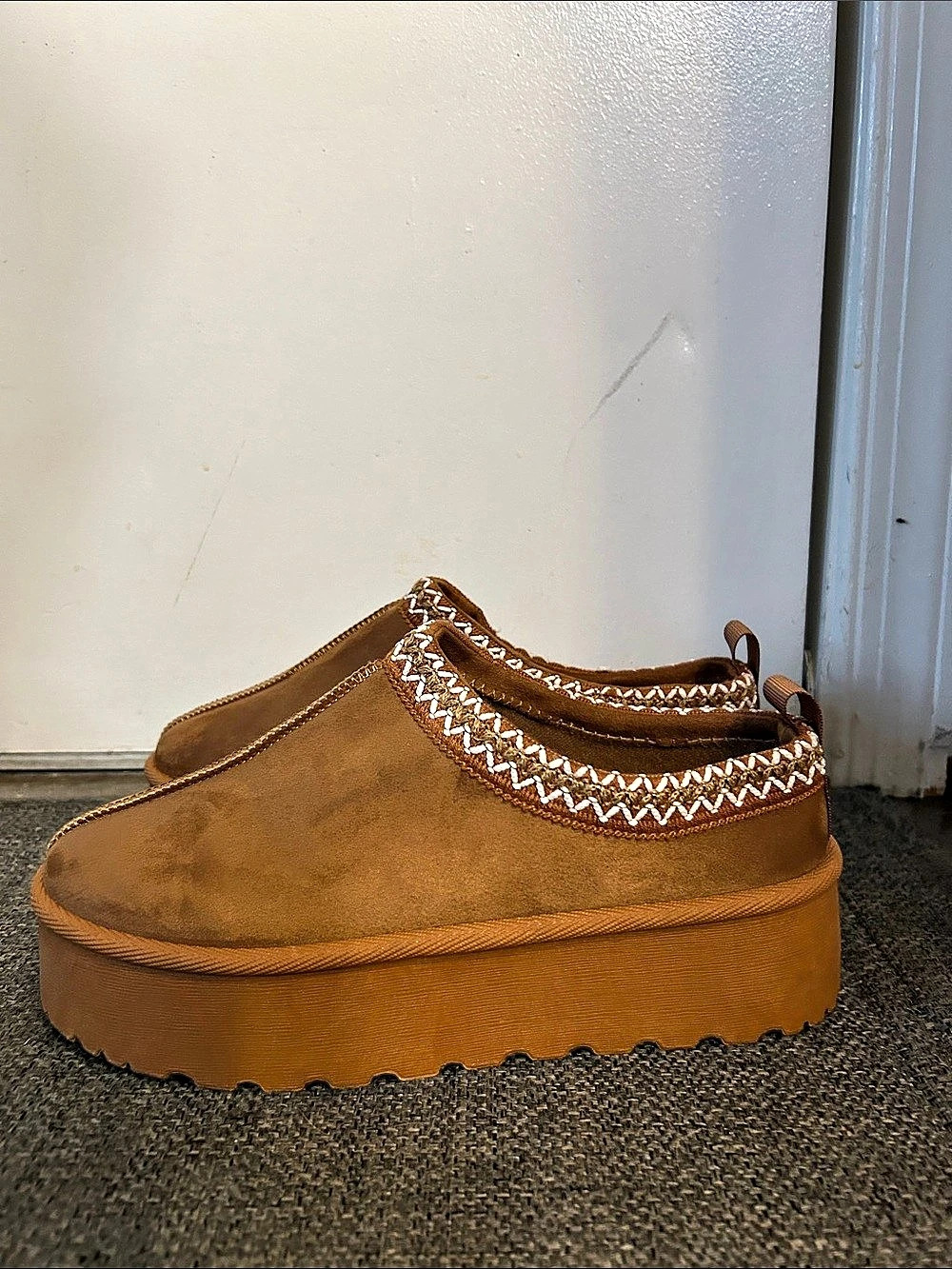 London rag Platform Slipper Brown Slip-On Shoes